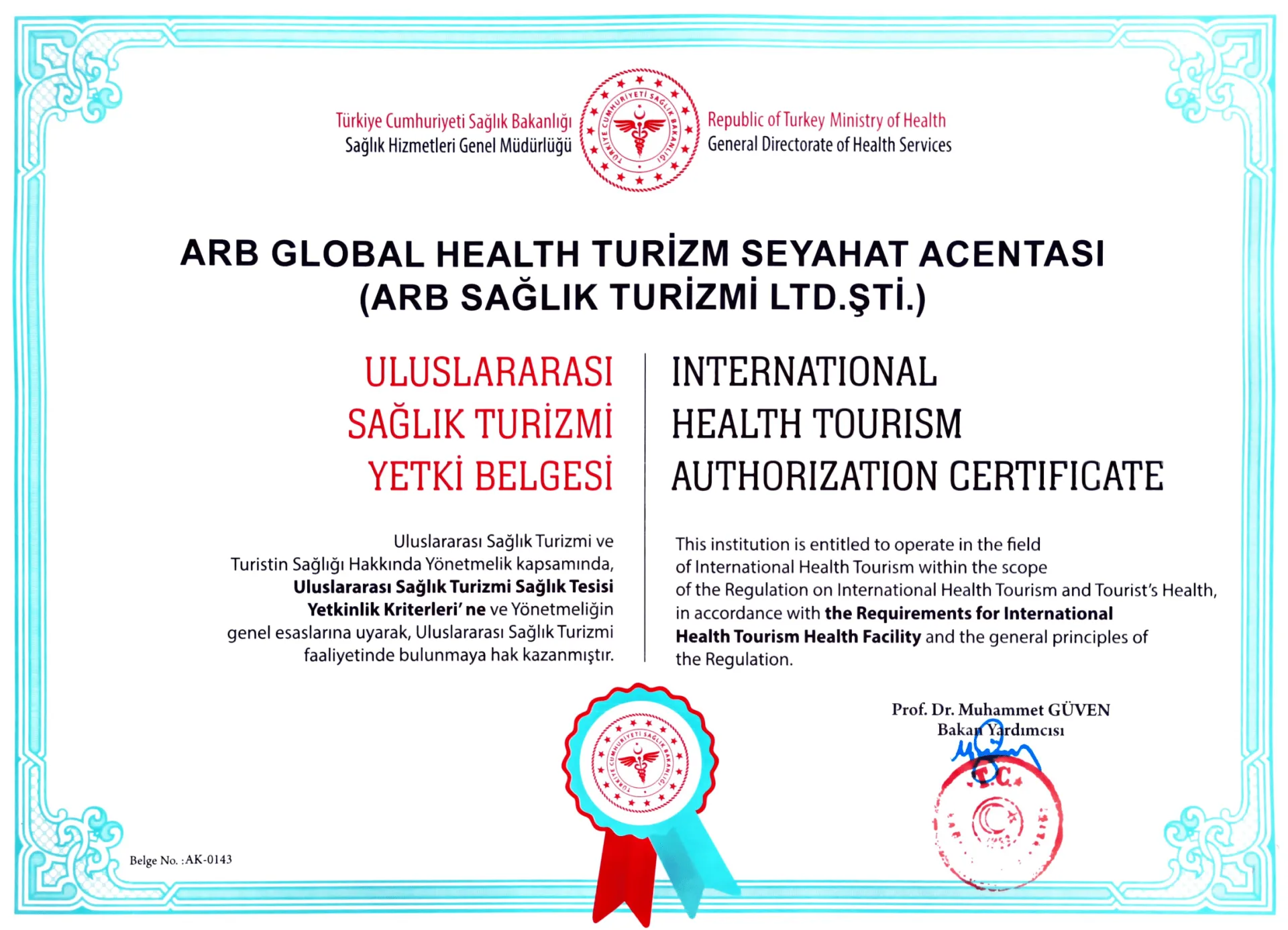 Health tourism authorisation